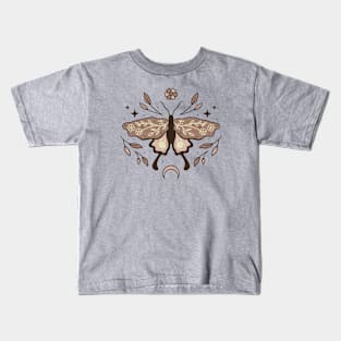 Celestial Floral Moth Kids T-Shirt